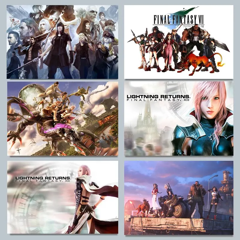 Gaming Accessories For Room - Poster Kanvas Final Fantasy VII Vaporwave
