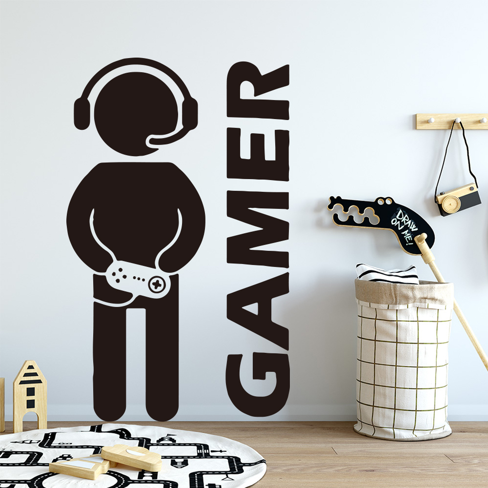 1 buah Gamer stiker seni dindi - Gaming Accessories For Room ulasan dan harga